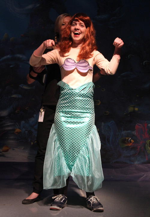 Rick Egan  | The Salt Lake Tribune 

Dora Pieper as Ariel, in the Jordan Valley School, production of "The Little Mermaid" Thursday, January 25, 2013.