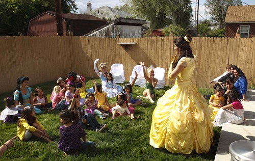 Leah Hogsten  |  The Salt Lake Tribune
Magical Celebration hosted a princess birthday party for Aliveah Montoya, 4, and her two sisters Ava Montoya, 6, and Analise Lucero, 9, on Saturday, May 18, 2013, after hearing about the shooting death of the girls' mother, Danielle Lucero. Magical Celebration hosted a princess birthday party for Aliveah and her two sisters Ava Montoya, 6, and Analise Lucero, 9, after hearing about the shooting death of the girls' mother, Danielle Lucero. Lucero was one of three people shot and killed inside a Midvale home in February.