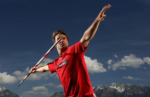Francisco Kjolseth  |  The Salt Lake Tribune
 Jordan High's Austin Kafentzis is one of the best javelin throwers in the state. Utah is one of the few states in the U.S. that sanctions the sport of javelin at the high school lever.