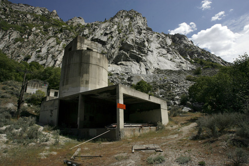 Francisco Kjolseth  |  The Salt Lake Tribune
The Forest Service is seeking public comment on a plan to demolish the old Grit Mill less than a mile up Little Cottonwood Canyon, on the north side of the road. The granite cliffs above are popular with rock climbers and the plan is to develop a nice parking area for them along with trails connecting it to the  park-and-ride lot at the base of the canyon.