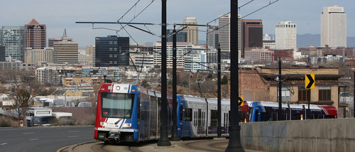 Steve Griffin | The Salt Lake Tribune


A TRAX train climbs up 500 south on its way to the University of Utah in Salt Lake City on Monday April 1, 2013.