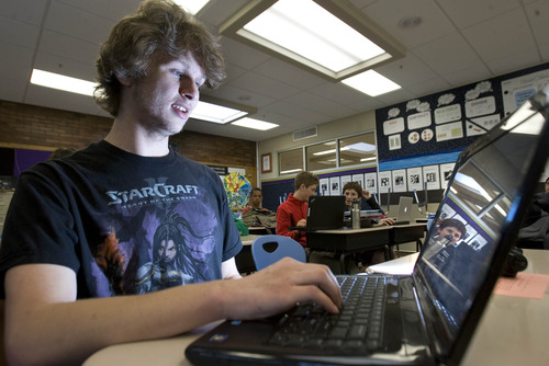 Paul Fraughton  |   Salt Lake Tribune
   Christian Seipp works on his computer at an after school computer programming class that he teaches to other students at The Salt Lake Center for Science Education.                        
 Tuesday, April 30, 2013