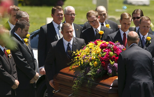 Leah Hogsten  |  The Salt Lake Tribune
Frances J. Monson, wife of LDS Church President Thomas S. Monson, was laid to rest in the Salt Lake City Cemetery, Thursday, May 23, 2013. Frances Monson died Friday at age 85 after having been hospitalized for several weeks. The Utah-based Church of Jesus Christ of Latter-day Saints said she died of causes incident to age.
