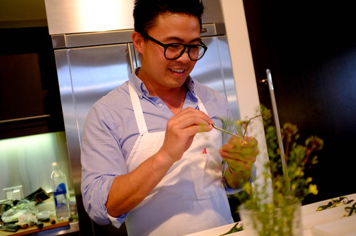 Trent Nelson  |  The Salt Lake Tribune
Chef Viet Pham, co-owner of Forage, working at a charity event in Salt Lake City, Wednesday May 15, 2013.