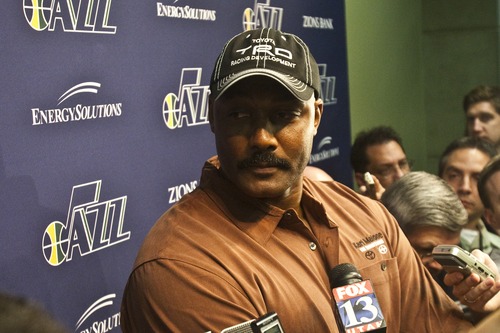 Tribune file photo


Karl Malone talks to reporters about Jerry Sloan's resignation before the Jazz game against the Phoenix Suns on Friday, February 11, 2011.