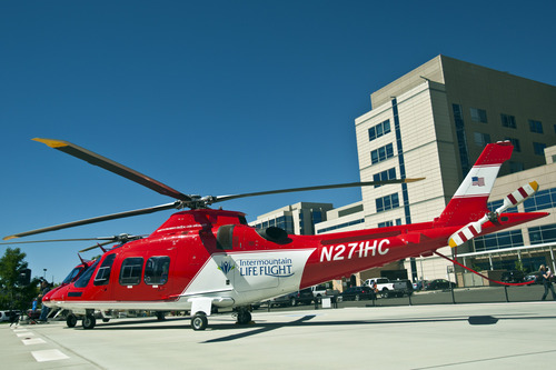 Chris Detrick  |  The Salt Lake Tribune
Intermountain Life Flight program added three Agusta Grand helicopters to its fleet at the Intermountain Medical Center Wednesday June 20, 2012.  The helicopters have a top speed of 193 mph.