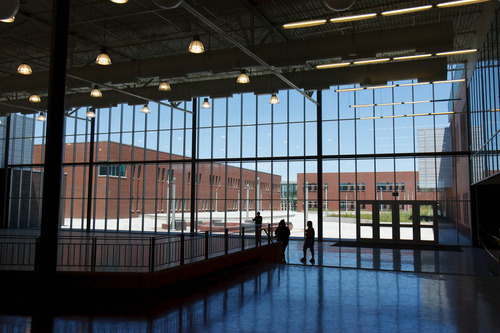 Trent Nelson  |  The Salt Lake Tribune
A large commons area at the new Granger High School, which was open for tours Saturday June 1, 2013 in West Valley City.
