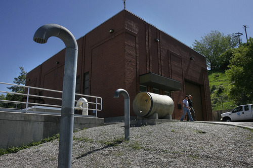 Scott Sommerdorf   |  The Salt Lake Tribune
The building that now houses the two turbines that 
The 100th anniversary of Murray City Power, which is one of the oldest municipally owned utilities in the state and the only municipally owned utility in the Salt Lake Valley. When they were founded they built a small hydropower project near the mouth of Little Cottonwood Canyon., Wednesday, May 22, 2013.