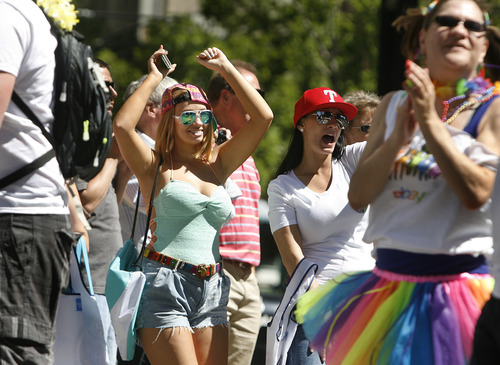 Scott Sommerdorf   |  The Salt Lake Tribune
The Utah Pride Festival's Gay Pride Parade through the streets of downtown Salt Lake City, Sunday, June 2, 2013.