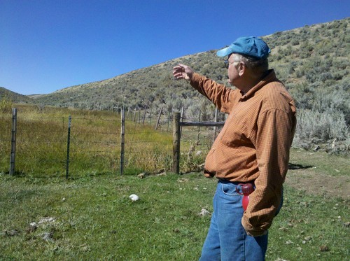 Brandon Loomis | Tribune file photo
Jim Catlin of the Wild Utah Project points out differences between grazed grass and a wet meadow protected by a fence in late September 2011, after a season's grazing at the Duck Creek allotment in Rich County. Wild Utah Project is one of two organizations trying to force changes to protect range health and sage grouse habitat.