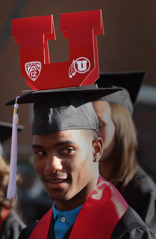 Rick Egan  | The Salt Lake Tribune 
University of Utah graduates in May. Utah will have to significantly ramp up the number of gradutes to meet its goal of having 66 percent of residents with postsecondary credentials by 2020.