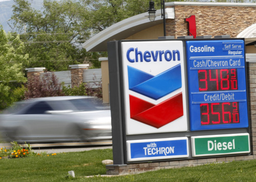 Al Hartmann  |  The Salt Lake Tribune
Prices vary widely in the Salt Lake Valley. This Chevron in West Valley City was charging among the lowest Wednesday for a gallon of gas, while a Chevron in Salt Lake City was at $3.93.