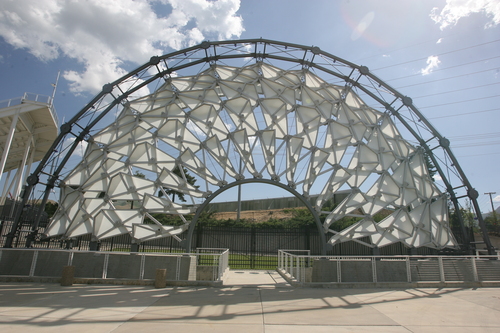 Rick Egan  | The Salt Lake Tribune 

The Hoberman Arch, at Rice-Eccles Stadium at the University of Utah, Thursday, June 13, 2013.