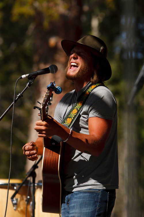 Trent Nelson  |  The Salt Lake Tribune
Luke Benson performs at the Roots of the Rocks Music Festival at the Eagle Point Ski Resort Saturday, June 15, 2013 east of Beaver.