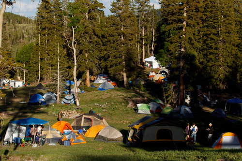 Trent Nelson  |  The Salt Lake Tribune
Campsites at the Roots of the Rocks Music Festival at the Eagle Point Ski Resort Saturday, June 15, 2013 east of Beaver.