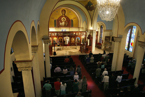 Scott Sommerdorf   |  The Salt Lake Tribune
Service at Holy Trinity Greek Orthodox Cathedral, Sunday, June 9, 2013.
