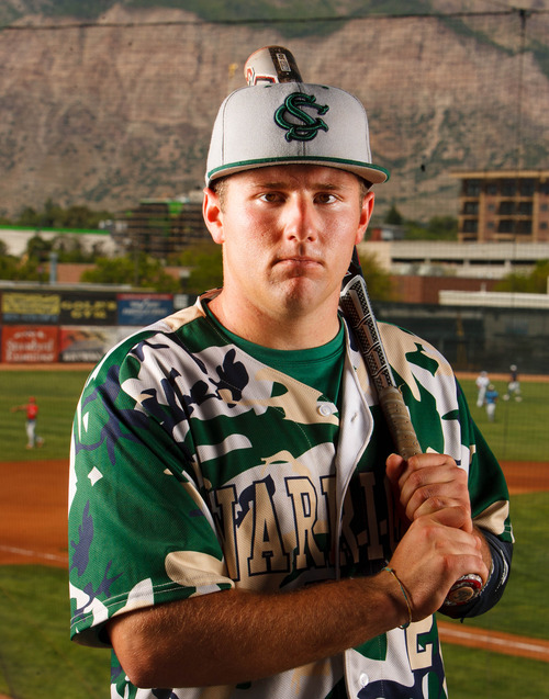 Trent Nelson  |  The Salt Lake Tribune
Snow Canyon's Riley Gates (3A MVP), Saturday June 8, 2013 at Lindquist Field in Ogden.