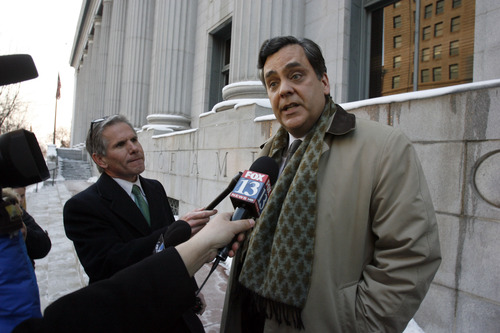 Francisco Kjolseth  |  The Salt Lake Tribune
Attorney Jonathan Turley answers questions on the steps of the U.S. District Court about his filing challenging Utah's law against polygamy on behalf of the Kody Brown family, in Salt Lake City, Utah, Thursday, January 17, 2013.