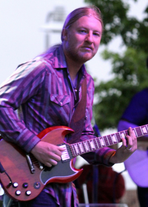Rick Egan  | The Salt Lake Tribune 

Derek Trucks plays guitar for The Tedeschi Trucks Band, at Red Butte Garden, Monday, June 24, 2013.