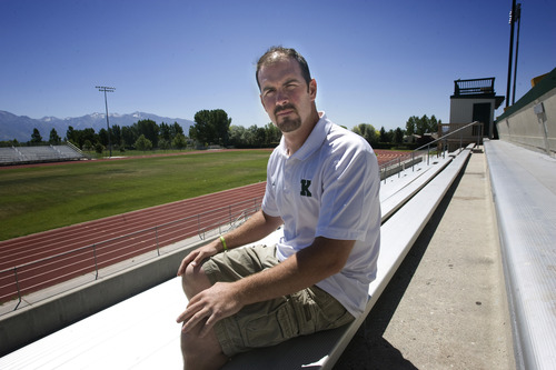 Rick Egan  |  The Salt Lake Tribune
New Kearns football coach Matt Rickards, at the Kearns football field.