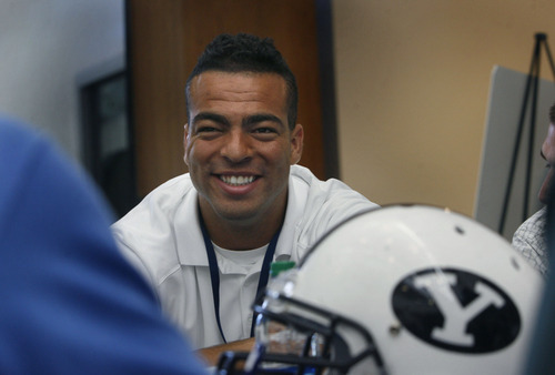 Scott Sommerdorf   |  The Salt Lake Tribune
BYU LB Kyle Van Noy is interviewed during the school's annual football media day on Wednesday at the BYU Broadcasting building, Wednesday, June 26, 2013.