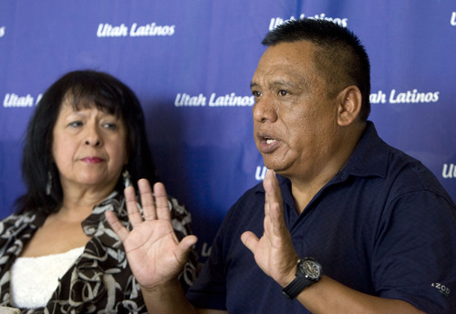 Kim Raff  |  The Salt Lake Tribune
Tony Yapias, of Proyecto Latino de Utah, speaks during a gathering to discuss the U.S. Senate's passage of an immigration reform bill at the Centro Civico Mexicano in Salt Lake City on June 27, 2013.