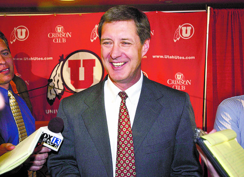 Paul Fraughton | The Salt Lake Tribune
University of Utah athletics director Chris Hill is under fire amid allegations that he ignored complaints about swim coach Greg Winslow.