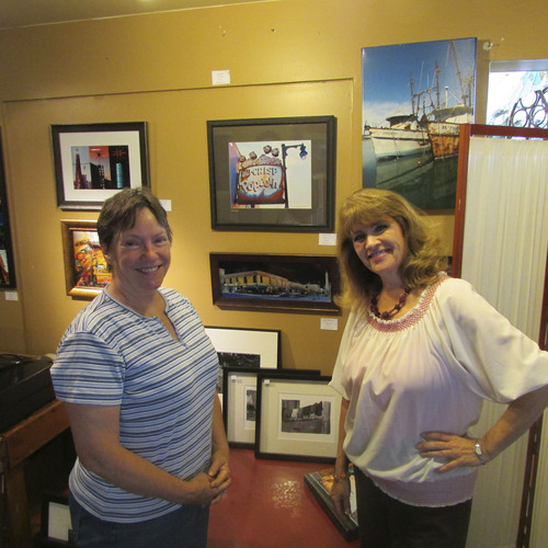 Tom Wharton  |  The Salt Lake Tribune
Sugar House activist Lynne Olson and community council arts and culture committee chair Laurie Bray stand in front of photos of some of the historic Sugar House signs Bray has photographed and the pair hope to preserve.