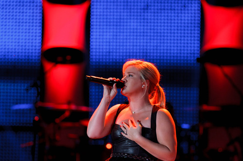 Trent Nelson  |  The Salt Lake Tribune
Kelly Clarkson performs at the Stadium of Fire Thursday July 4, 2013 in Provo.