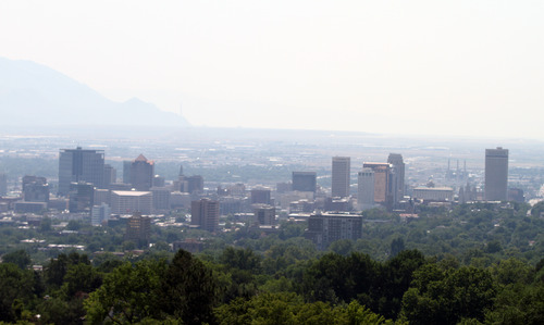Rick Egan  | The Salt Lake Tribune 

Smokey skies in Salt Lake City, Wednesday, July 10, 2013.