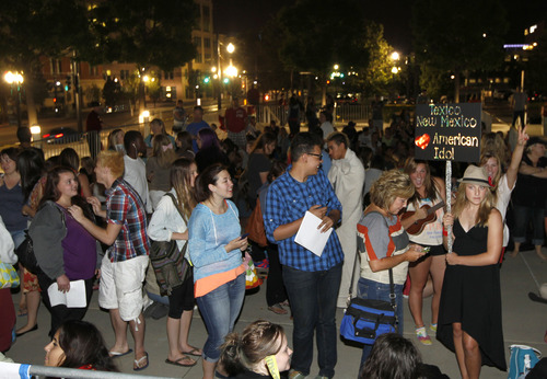 Al Hartmann  |  The Salt Lake Tribune
Folks wait outside EnergySolutions Arena at 5 a.m. Wednesday July 10 to register to audition for "American Idol." Auditions are Thursday, July 11.