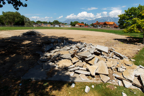 Trent Nelson  |  The Salt Lake Tribune
Demolished baseball fields at Riverton Main Park in Riverton, Friday July 12, 2013.