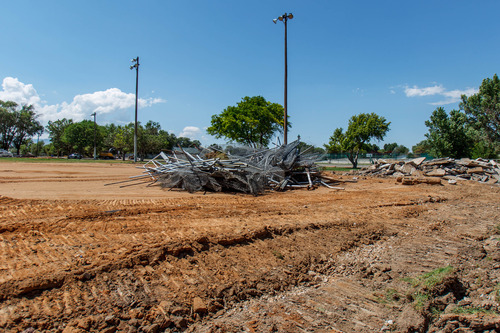 Trent Nelson  |  The Salt Lake Tribune
Demolished baseball fields at Riverton Main Park in Riverton, Friday July 12, 2013.