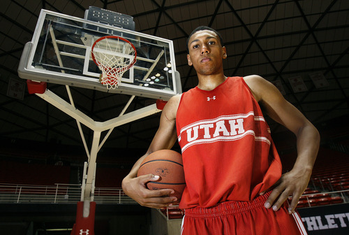 Scott Sommerdorf   |  The Salt Lake Tribune
Jordan Loveridge will enter next season as Utah's centerpiece player. He's lost 25 pounds this offseason as he worked hard on transforming his body and his game, Wednesday, July 10, 2013.