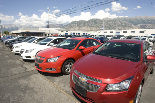 Paul Fraughton  |   Salt Lake Tribune
Cars on the lot at the  former Gene Harvey Chevrolet in American Fork that was purchased by Ken Garff Automotive Group.                            
 Monday, July 15, 2013