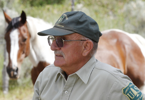 Al Hartmann  |  The Salt Lake Tribune
Retired school teacher Paul Dart has been with the U.S. Forest Service for 52 years now, his current assignment being the agency's eyes and ears in the Stansbury Mountains west of Grantsville.   At 72 years of age, he hasn't slowed down much and still works from horseback.