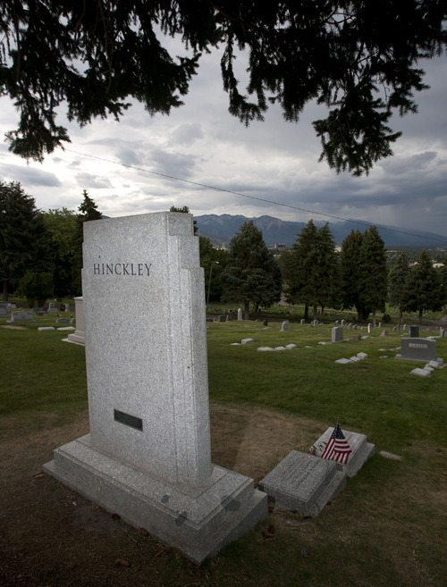 Steve Griffin | The Salt Lake Tribune

Monument at the grave of Gordon B. Hinckley at the Salt Lake City Cemetery Tuesday July 16, 2013.