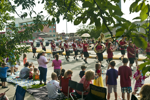 Chris Detrick  |  The Salt Lake Tribune
The Viewmont High School marching band performs during the 62nd annual Bountiful Handcart Days Grand Parade Tuesday July 23, 2013.