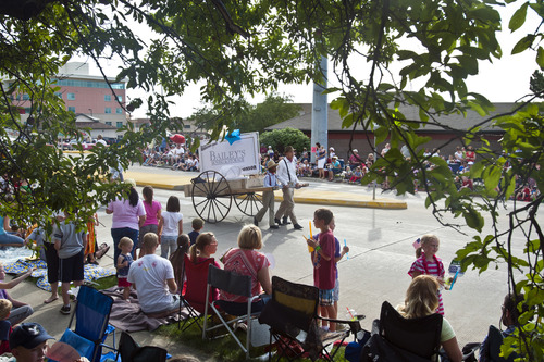 Chris Detrick  |  The Salt Lake Tribune
The Bailey's Moving & Storage hand cart during the 62nd annual Bountiful Handcart Days Grand Parade Tuesday July 23, 2013.