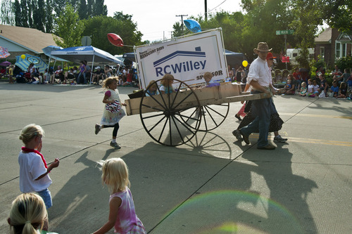 Chris Detrick  |  The Salt Lake Tribune
The RC Willey hand cart during the 62nd annual Bountiful Handcart Days Grand Parade Tuesday July 23, 2013.
