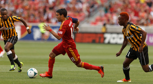 Trent Nelson  |  The Salt Lake Tribune
Real Salt Lake's Javier Morales on the attack as Real Salt Lake hosts Charleston Battery in the US Open Cup Wednesday June 12, 2013 at Rio Tinto Stadium in Sandy, Utah.