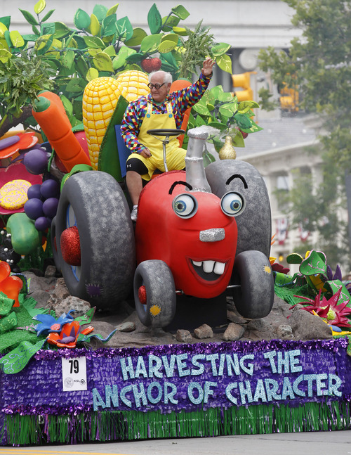 Al Hartmann  |  The Salt Lake Tribune
Bountiful North Stake's float entry earned an Outstanding Animation Award in the Days of '47 Parade in downtown Salt Lake City Wednesday July 24.
