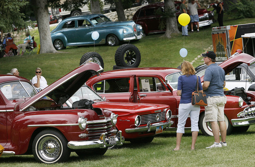 Scott Sommerdorf   |  The Salt Lake Tribune
Vintage car show at Pioneer Park for International Days in Price, Saturday, July 27, 2013.