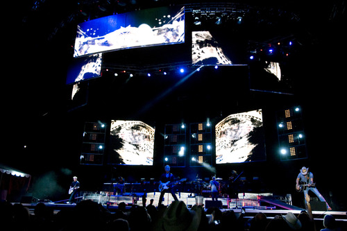 Rick Egan  | The Salt Lake Tribune 

Jason Aldean performs in concert at Rio Tinto Stadium, Saturday, July 27, 2013.