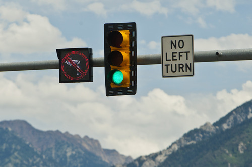 Chris Detrick  |  The Salt Lake Tribune
The ThrU Turn intersection at 12300 South and Minuteman Drive in Draper Tuesday July 16, 2013.