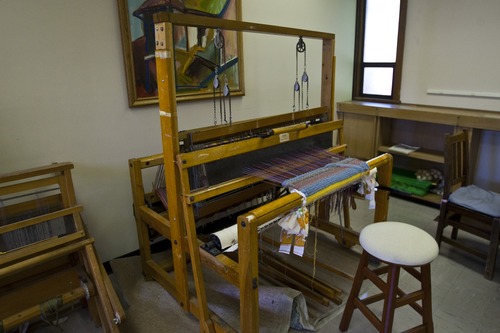 Chris Detrick  |  The Salt Lake Tribune 
A weaving loom at the Pioneer craft house Saturday September 4, 2010. Artisans from around the world are now showcasing their talents, the house has a new board of directors, and lots of new activities are taking place like a farmer's market and gift shop.
