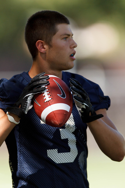 Trent Nelson  |  The Salt Lake Tribune
Colby Pearson at BYU football practice in Provo Saturday August 3, 2013.
