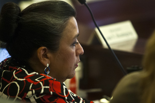 Chris Detrick  |  The Salt Lake Tribune
Rep. Rebecca Chavez-Houck, D-Salt Lake City, listens during a special House committee investigating Attorney General John Swallow at the Utah State Capitol Tuesday August 6, 2013.