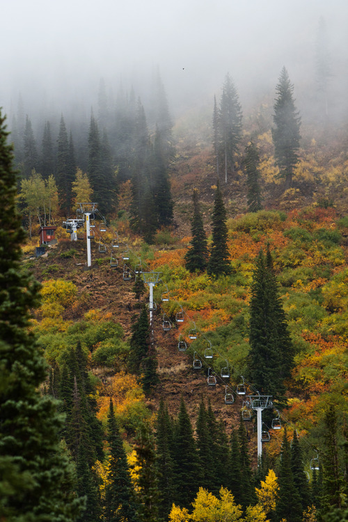 Chris Detrick  |  The Salt Lake Tribune
Fall colors by the Baby Thunder Lift in Little Cottonwood Canyon photographed Tuesday September 25, 2012.