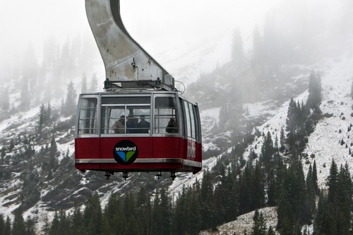 Chris Detrick  |  The Salt Lake Tribune
The Red Tram comes down from Hidden Peak at Snowbird Tuesday September 25, 2012.